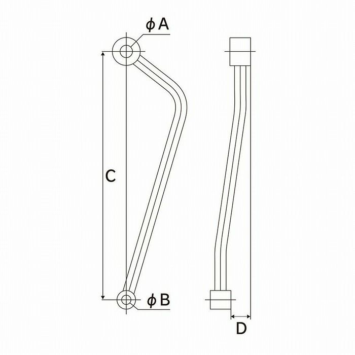 NANKAI MSTB 汎用マフラーステーφ16 FRタイプ オフセット30mm ブラック