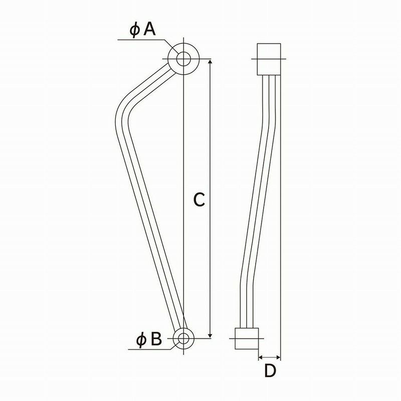 NANKAI MSTL 汎用マフラーステーφ16 オフセット75cm RRタイプ シルバー 南海部品 | 《公式》南海部品の通販サイト｜NANKAI  BRAND SHOP