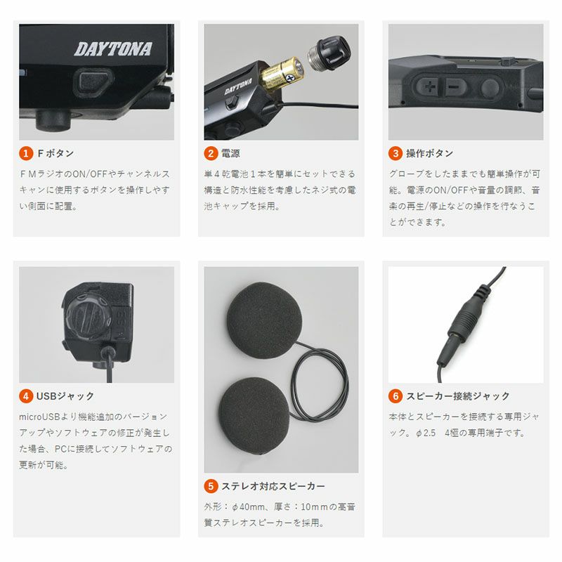DAYTONA（デイトナ）：DT-KIKUDAKE 14982 バイク用インカム DT-KIKUDAKE 1セット DAYTONA(デイトナ
