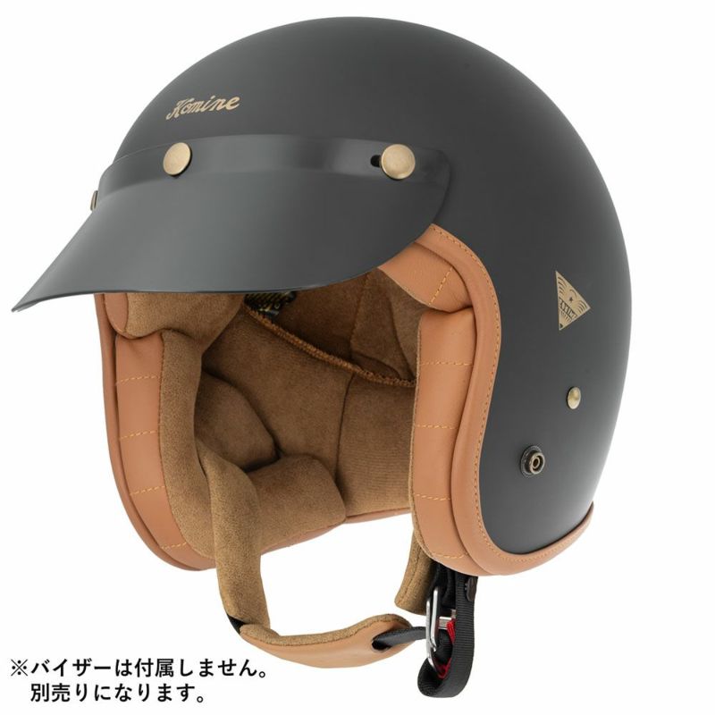コミネ HK-195 ジェットヘルメット Lサイズ バブルシールド付き コミネ HK-195 ヘリテージ レザー ジェット ヘルメット KOMINE