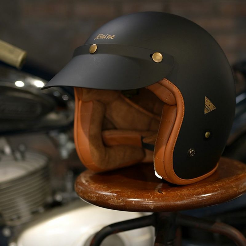KOMINE コミネ ヘリテージ レザー ジェット ヘルメットHK-195